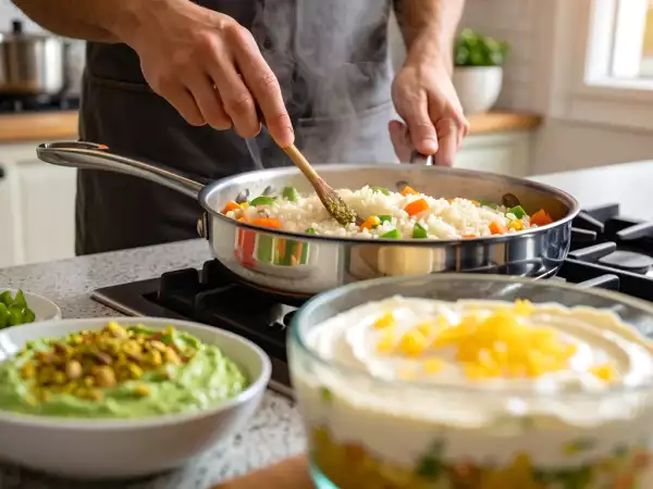 Menu vegetariano, 17 agosto: un viaggio tra crema di piselli, riso basmati e dolce al limone