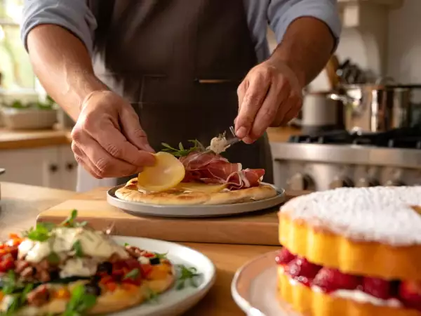 Menu del giorno, 30 agosto: torta salata mediterranea, cake salato con scamorza e prosciutto, e Victoria sponge cake