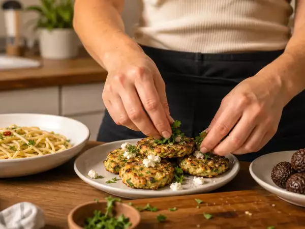 Menu vegetariano, 7 settembre: frittelle croccanti, spaghetti tradizionali e dolcetti proteici