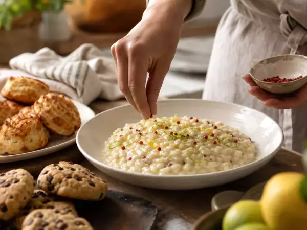 Menu del giorno, 2 settembre: rustici di salsiccia, risotto lime e scones al cioccolato