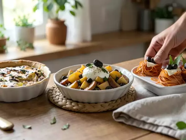Menu vegetariano, 16 settembre: tortino di patate e funghi, nidi di pasta al forno e crostata di pere