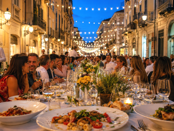 La cena straordinaria a Catanzaro: 400 metri di tavola, chef stellati e Calabria da assaggiare