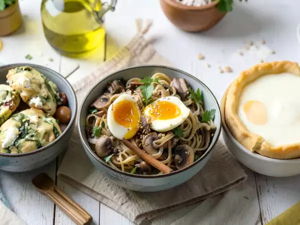 Menu vegetariano, 25 settembre: un viaggio di sapori con biscotti salati, noodles e crostata di kiwi