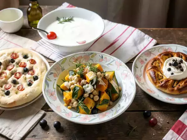Menu vegetariano, 6 ottobre: sapori autunnali con focaccia, insalata calda e torta chinoise