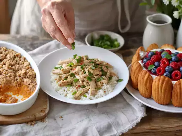 Menu del giorno, 13 ottobre: crumble di zucca alle nocciole, pollo cinese al vapore e charlotte ai frutti rossi