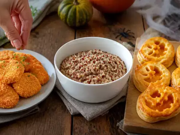 Menu vegetariano del 22 ottobre: zucca dorata, quinoa ai funghi e sfogliatine di Halloween