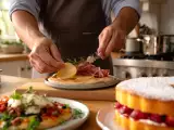 Articoli: Menu del giorno, 30 agosto: torta salata mediterranea, cake salato con scamorza e prosciutto, e Victoria sponge cake