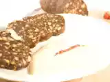 Ricetta Salame di cioccolato con crema aromatizzata al peperoncino