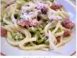 Ricetta Bucatini salsiccia, fave e pecorino