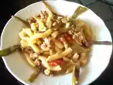 Ricetta Penne ricce con salsiccia, melanzane e cipolla di tropea caramellata...