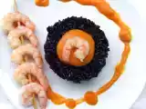 Ricetta Riso venere con crema di zucca e mazzancolle al worcester