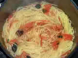 Ricetta Spaghetti pomodoro, merluzzo e olive