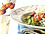Ricetta Fusilli al pesto di sedano e arachidi con dadolata di zucca arrostita al peperoncino
