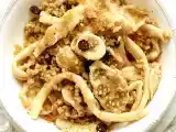 Ricetta Trittico lucano con la mollica, noci, mandorle e uva passa.