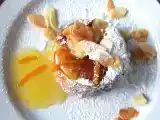 Ricetta Sformatini morbidi di pandoro e pere con salsa all'arancia
