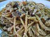 Ricetta Spaghetti con funghi e crema di noci