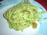 Ricetta Linguine con pesto di rucola e gamberetti