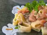 Ricetta Calamarata gamberi, funghi e besciamella al limone