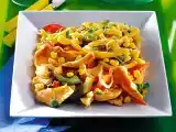 Ricetta Pasta con pollo, peperoni e mais