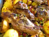 Ricetta Agnello al forno con patate e piselli, 