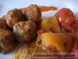 Ricetta Polpettine con peperonata