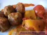 Ricetta Polpettine con peperonata