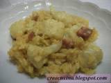 Ricetta Risotto giallo con cavolfiore, funghi e pancetta affumicata