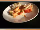 Ricetta Code di gamberi al brandy con insalata di finocchi e arance