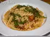 Ricetta Fusilli con speck, pomodorini e rucola