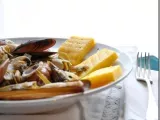 Ricetta Sauté di molluschi e carciofi su polenta grigliata