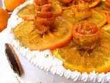 Ricetta Torta al baileys, crema all'arancia e rose di arance caramellate