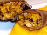 Ricetta Ravioli di zucca e scampi di mazara del vallo con massa di cacao
