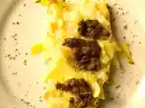 Ricetta Crostoni di pane con verza e salsiccia di fegato