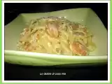 Ricetta Una carbonara con gamberetti profumata al tartufo