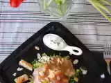 Ricetta Emulsione di miele e olio con salmone affumicato e crema di yogurt