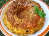 Ricetta Savarin-di-riso-con-salsiccia-e-melanzane