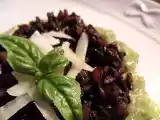Ricetta Riso venere su crema di zucchine profumato al basilico