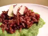 Ricetta Riso ermes su crema di broccoli e pinoli....
