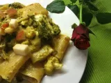 Ricetta Paccheri risottati con broccoli, cavolfiori, salsa al curry e scamorza affumicata