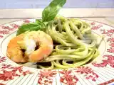 Ricetta Linguine al pesto sfizioso e gamberi