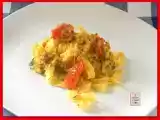 Ricetta Tagliatelle ricce con pancetta e verdure