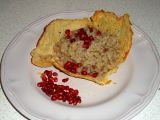 Ricetta Risotto alla melagrana in cialda di pecorino