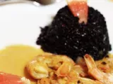 Ricetta Mini timballo di riso nero con gamberi in guazzetto agli agrumi