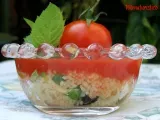 Ricetta Bicchierini colorati di cous cous e gelatina di pomodoro