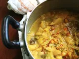 Ricetta Zuppa di cavolo verza e patate novelle allo zafferano