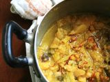 Ricetta Zuppa di cavolo verza e patate novelle allo zafferano