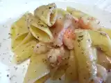 Ricetta Pennoni guanciale, gamberi e tartufo