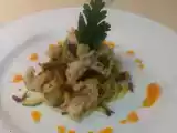 Ricetta Insalata di code di gambero con julienne di zucchina in agrodolce e pomodoro secco