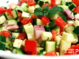 Ricetta Insalata persiana di cetriolo, pomodoro, cipolla rossa e menta (salad e shirazi)