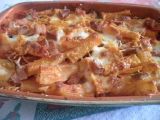 Ricetta Doppia pasta al forno con fagiolini serpentini in terracotta